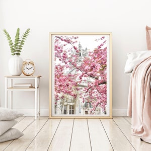 London Photo Print // &quot;Museum Bloom&quot; (London photography, cherry blossom, Spring time, London travel photography)