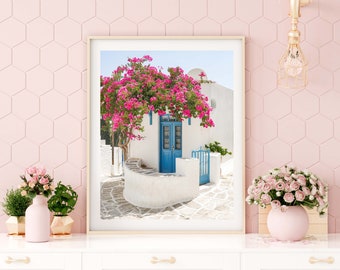 Paros Greece Photo Print // "Pretty Greek Doorway" (Greece wall art, digital fine art,art photography, greece gift, unique photo print)