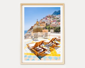 Positano Wall Art // Summer Balcony (Positano prints, Italy art prints, Amalfi Coast, Italy print, travel photography, wall art)