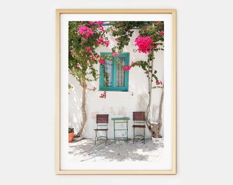 Mykonos Greece Photo Print // "Greek Summer Moment" (Greece wall art, digital fine art,art photography, greece gift, unique photo print)