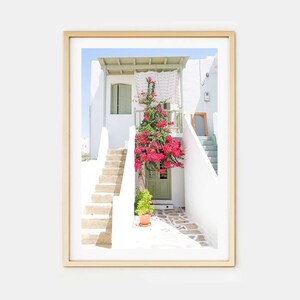 Mykonos Greece Photo Print // &quot;Mykonos Green Doorway&quot; (Greece wall art, digital fine art, art photography, Greece photo print)