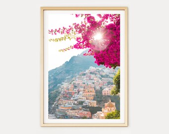 Positano Wall Art // Positano sunset sparkle (Positano prints, Italy art prints, Amalfi Coast, Italy print, travel photography, wall art)
