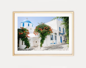 Mykonos Greece Photo Print // "Church of Paros" (Greece wall art, digital fine art,art photography, greece gift, unique photo print)
