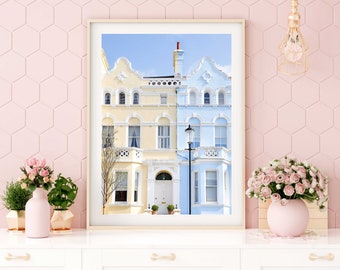 Impresión de viajes por Londres // "Pastel Hill" (Impresiones de arte de Londres, Arquitectura de Londres, Fotografía de Londres, Fotografía de viajes, Impresiones de Londres)