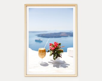 Greece Photography // "Santorini Frappé" (Greece Travel Photography, Santorini island, Greece Photography Print, Fine Art Photography)