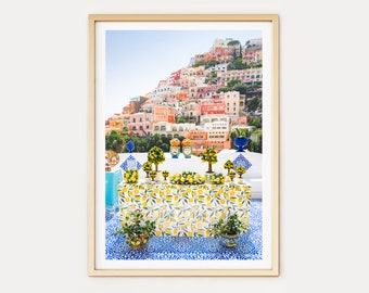 Positano Wall Art // Lemons Amalfi (grabados de Positano, grabados de arte de Italia, Costa de Amalfi, impresión de Italia, fotografía de viajes, arte de pared)
