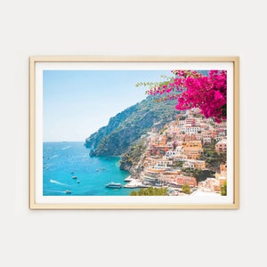 Positano Wall Art // Perfectly Pink (Positano prints, Italy art prints, Amalfi Coast, Italy print, travel photography, wall art)