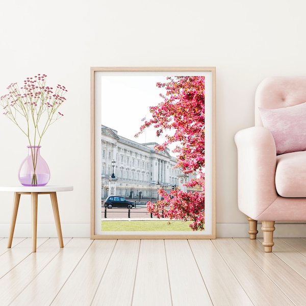 London Photography // "Buckingham Blossom" (London Print, Cherry Blossom Print, Wall Art, Travel Photography, Fine Art Photography)