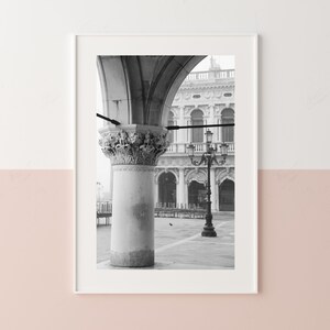 Venice in the fog: &quot;Piazzetta&quot; (Black & white, Venice art print, Italy art print, Venice wall art, Venice, Italy print, travel photo)