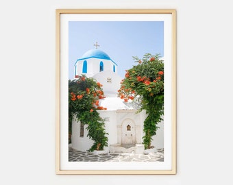 Greek Island Photo Print // "Church corners of Paros" (Greece wall art, digital fine art,art photography, greece gift, unique photo print)