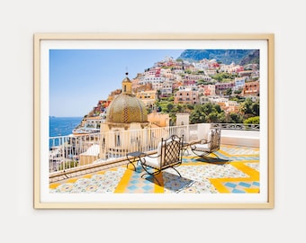 Positano Wall Art // Positano Balcony View (Positano prints, Italy art prints, Amalfi Coast, Italy print, travel photography, wall art)