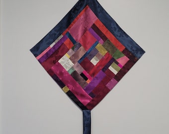 Bojagi, Chogakbo, Hand sewn, Korean patchwork, Fabric art wall hanging, wrapping cloth, wall hanging