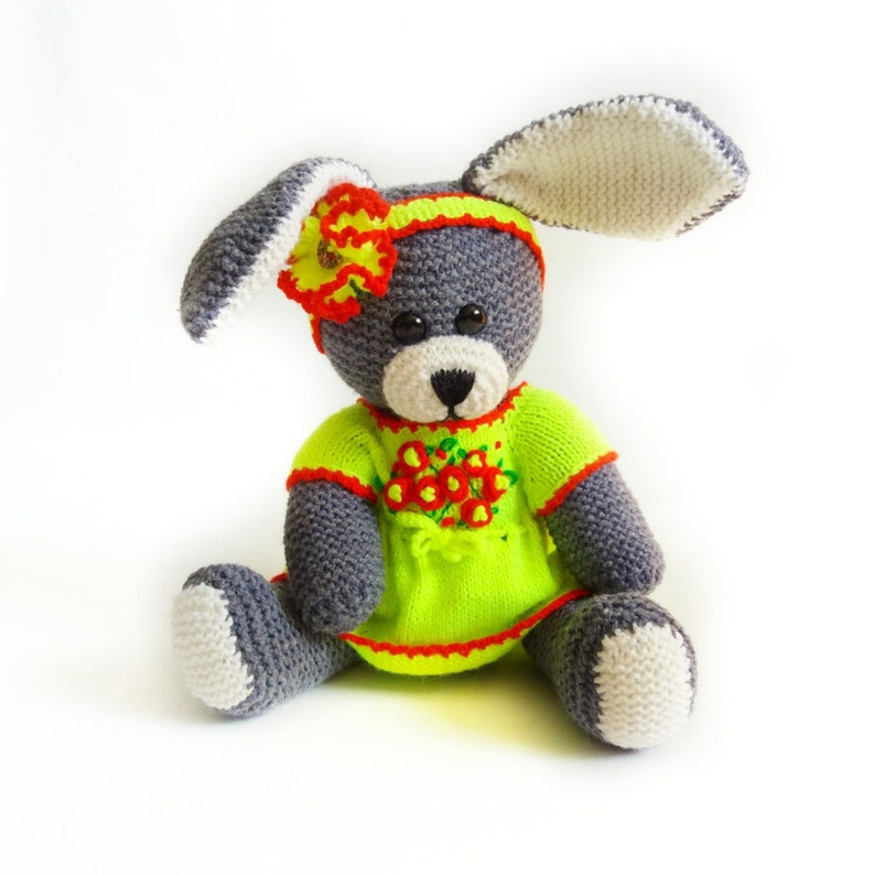 Crocheted soft bunny Birthday gift Baby shower present baby room decoration Stuffed animal rabbit Surprise for girlfriend toy Keepsake gift