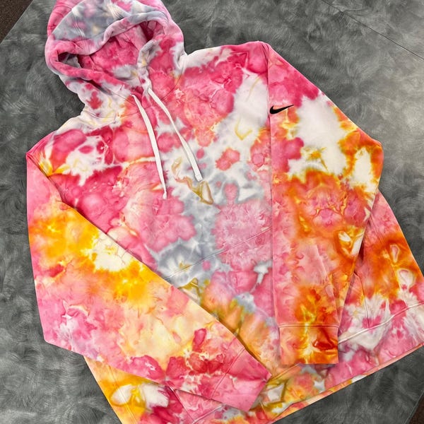 Nike Crewneck/Hoodie Ice Tie Dye | "Pink Lemonade" Custom Sweatshirt