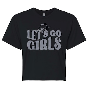 Let&#39;s Go Girls Sparkle Crop Top, Shania Twain Concert Crop Top, Faux Rhinestone Concert Tee