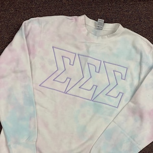 Sigma Sigma Sigma Embroidered Crewneck, Tri Sigma Sweatshirt