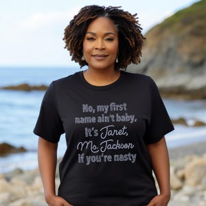 Janet Jackson Sparkle Concert Tee, No My First Name Ain&#39;t Baby, Ms. Jackson If Ya Nasty, Faux Rhinestone