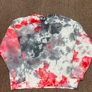 Custom Nike Ice Tie Dye, &quot;Lollipop&quot; Nike Crewneck Tie Dye, Nike Hoodie Ice Tie Dye