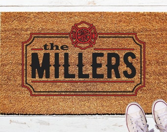 Personalized Doormat for a Firefighter, Customized Firefighter Mat, Great Gift for A Friend