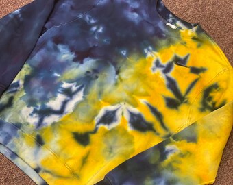 Custom Nike Ice Dye Crewneck, "Lightening" Nike Tie Dye Hoodie, Custom Nike Ice Dye