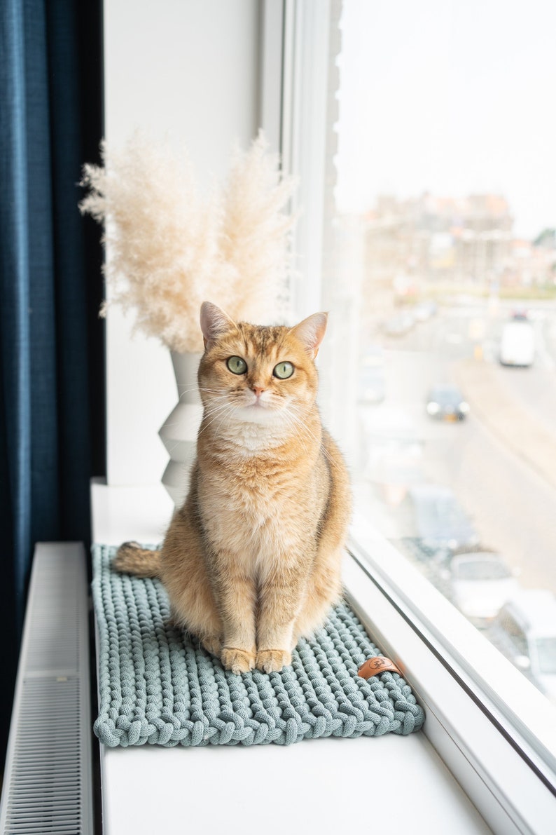 Chunky chrochet Windowsill bed / cat mat image 4