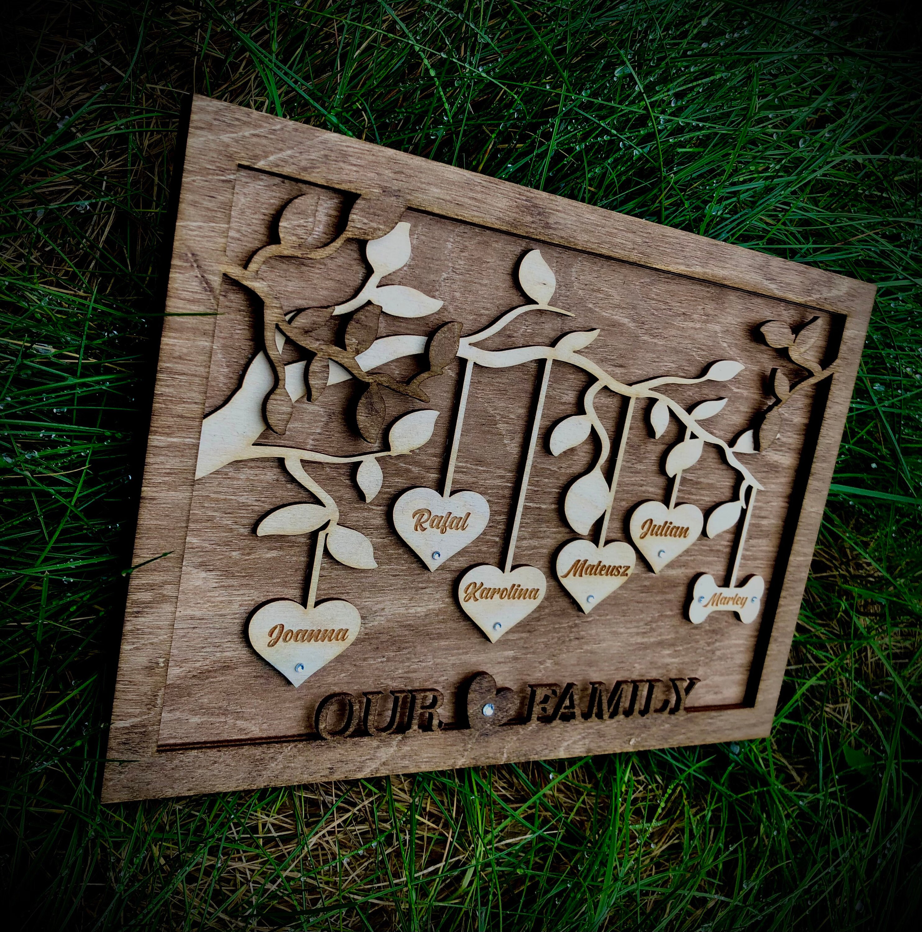 Personalized Family Tree Plaque – Engraved Wooden Keepsake - Etsy