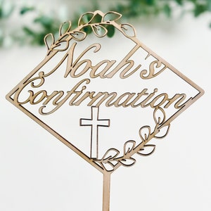 Confirmation, Christening, Baptism Cake topper ,Wooden Decorations-Any name