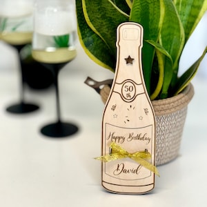 Personalisierte Geburtstag Geldhalter Champagner Flasche Jedes Alter Geburtstagsgeschenk