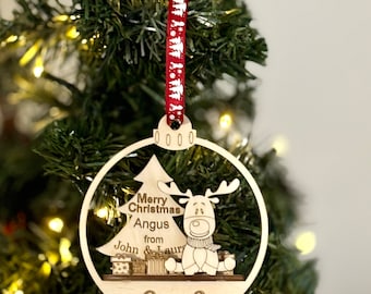 Merry Christmas Bauble Decoration Xmas Tree Ornament