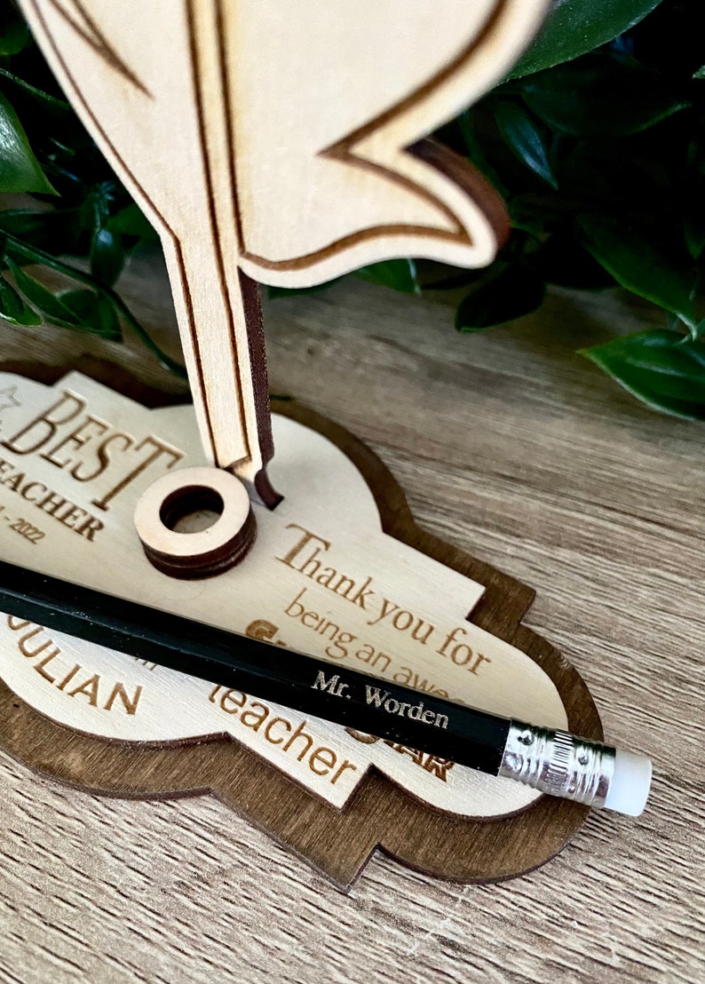 Personalised Teacher Gift Pencil Holder Desk Tidy , Wooden Holder - Etsy