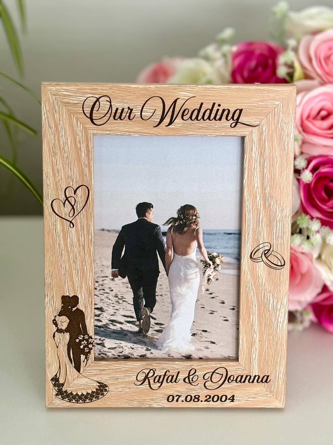 Personalised Wedding Photo Frame Engraved Frame Wooden Photo Frame ...