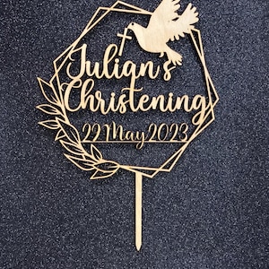 Baptism,Christening Topper, Confirmation, Wooden ornaments-Any name
