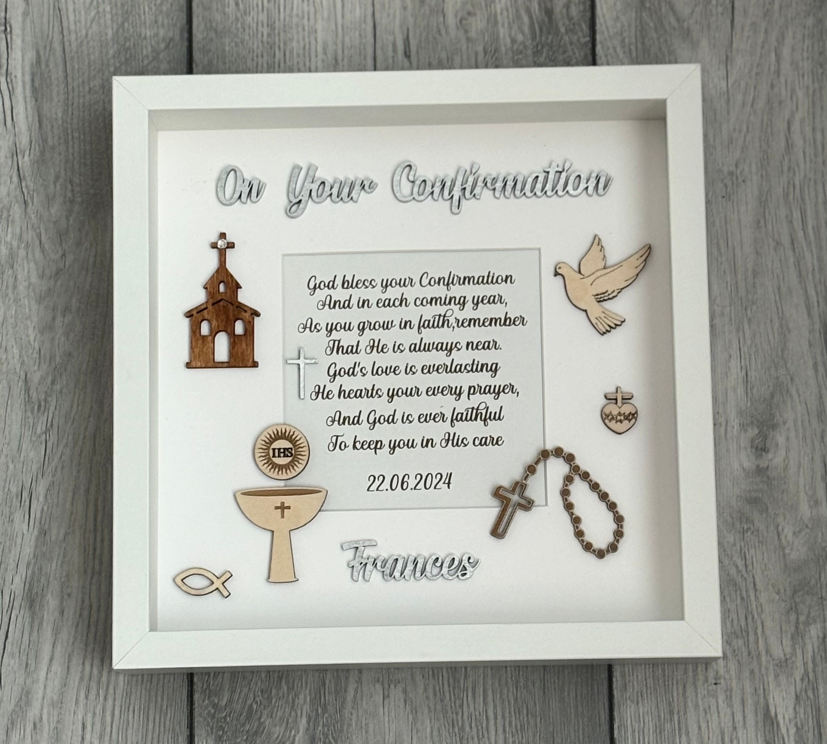 Personalised Confirmation Gift , 3D Box Frame, Confirmation Keepsake ...