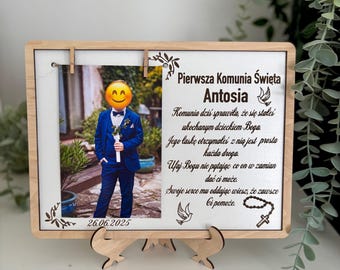 Personalized First Holy Communion Photo Frame, Keepsake Gift
