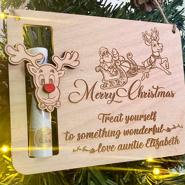 Personalised Merry Christmas Money Holder Gift