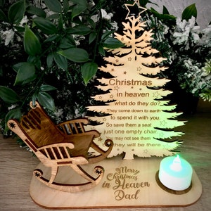 Christmas in Heaven Personalised Tree & Rocking Chair ,Christmas Display