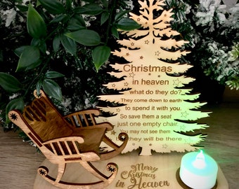 Christmas In Heaven Personalised Tree & Rocking Chair ,Christmas Display