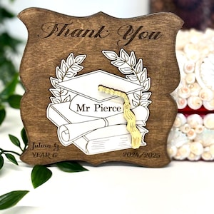 Cadeaux personnalisés pour les enseignants, cadeaux de remerciement pour l'école maternelle, cadeau en bois avec texte, fin d'école