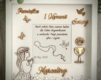 First Holy Communion 3D Box Frame Gift Keepsake , Pierwsza Komunia Swieta