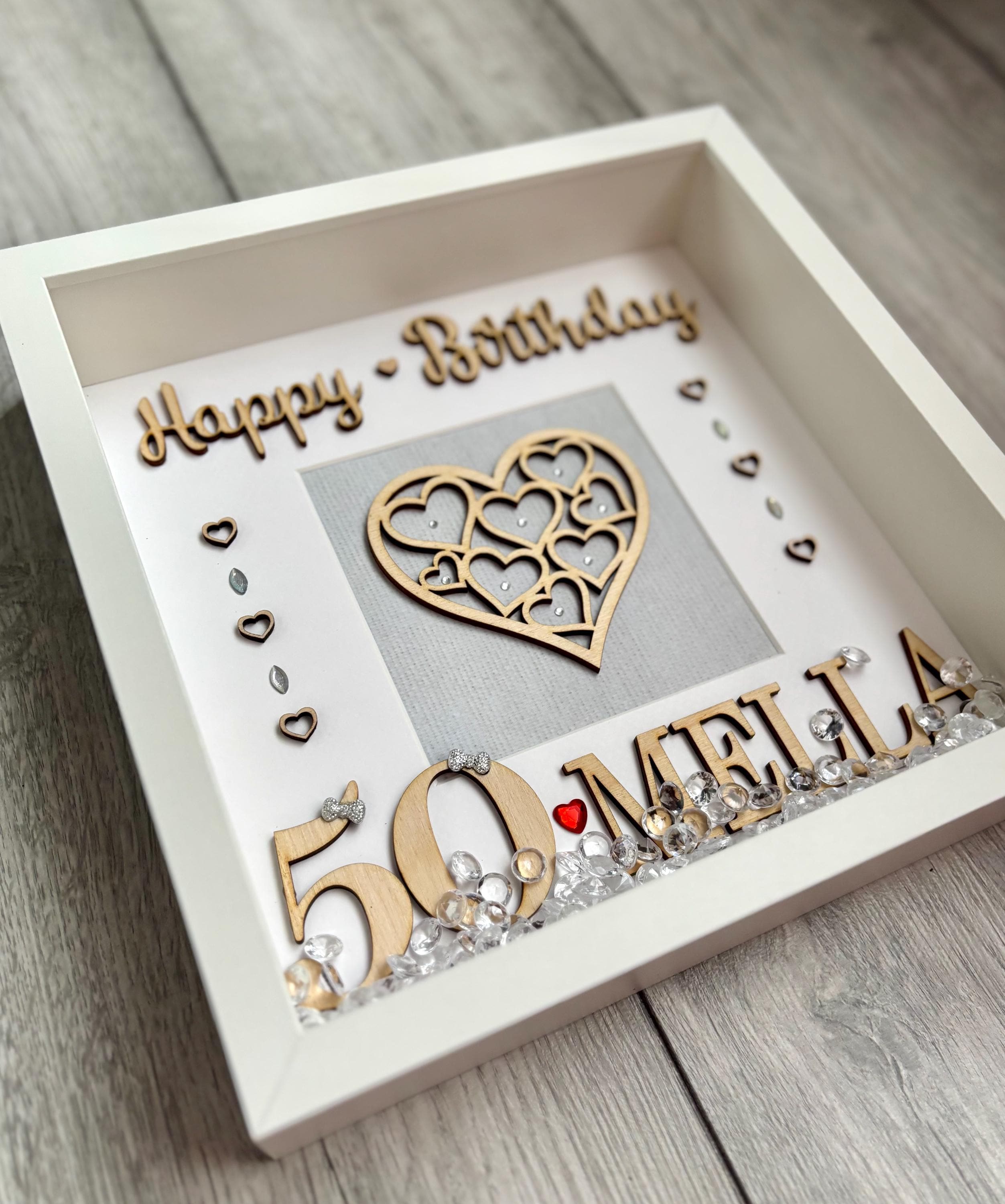 Personalised 3D Box Frame, Birthday Gift , Unique Birthday Keepsake - Etsy