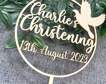 Christening, Baptism, Confirmation Cake topper ,Wooden Decorations-Any name