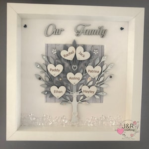 Personalised family tree,3D box frame.