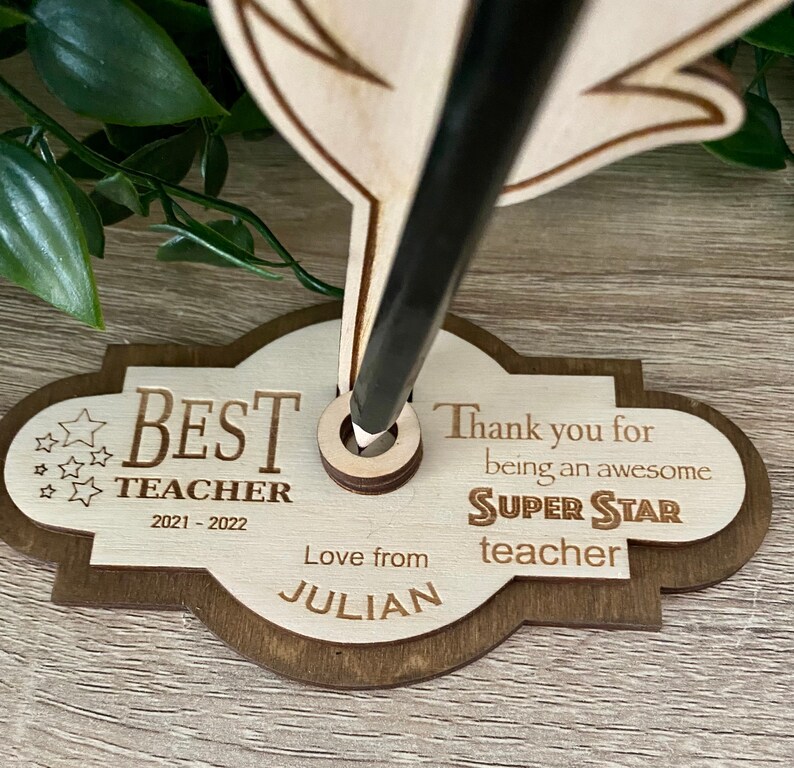 Personalised Teacher Gift Pencil Holder Desk Tidy , Wooden Holder - Etsy