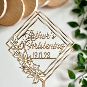Christening Cake topper ,Wooden Decorations-Any name