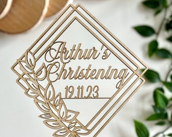 Christening Cake topper ,Wooden Decorations-Any name