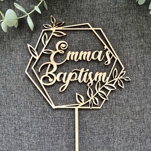 Baptism, Christening, Confirmation Cake topper ,Wooden Decorations-Any name