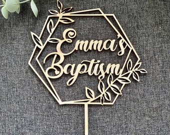 Baptism, Christening, Confirmation Cake topper ,Wooden Decorations-Any name