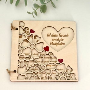 Cadeau d'anniversaire personnalisé pour fils et fille, carte d'anniversaire en bois entre amis