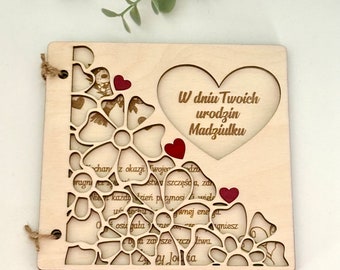 Personalised Birthday  Gift For Son Daughter, Friends Wooden Birthday Card