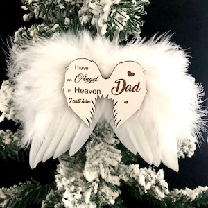 Personalised Memorial Angel Wings Christmas Gift